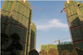 东方御景12月工程进度：3、5、8#楼封顶